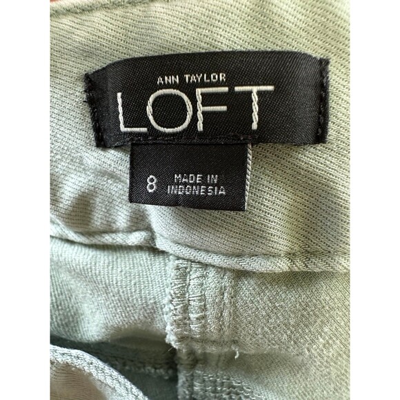 Ann Taylor LOFT Marisa Skinny Fit Utility Zip Pistachio Crop Denim Jeans Pants 8 - Picture 4 of 5